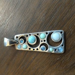 Multi stone SS pendant